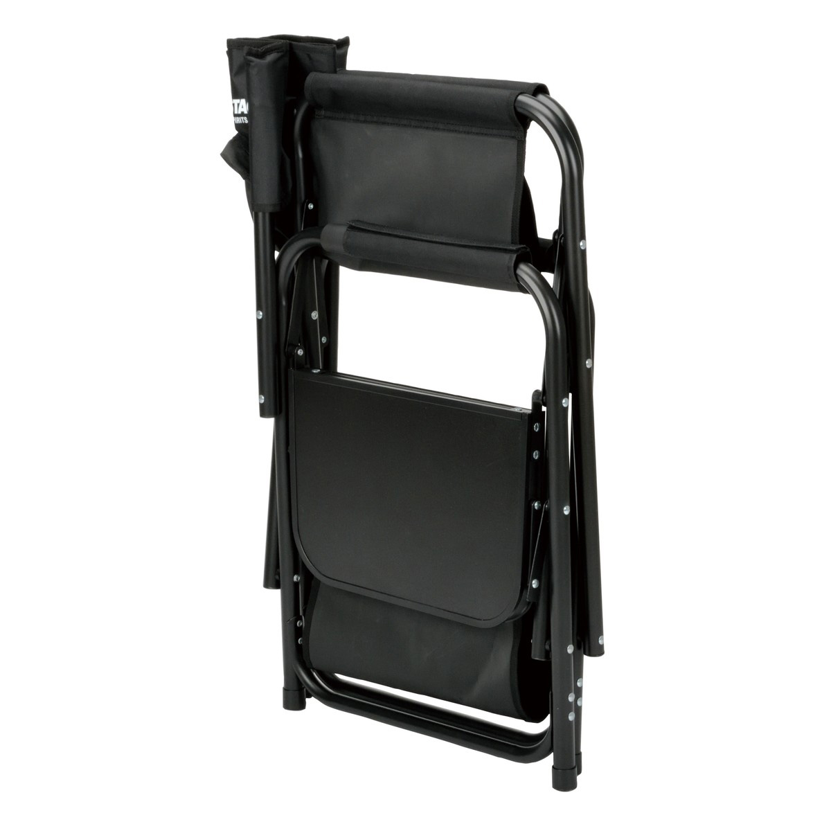 棚モック付きアルミディレクターチェア（ブラック）＜サイドテーブル付