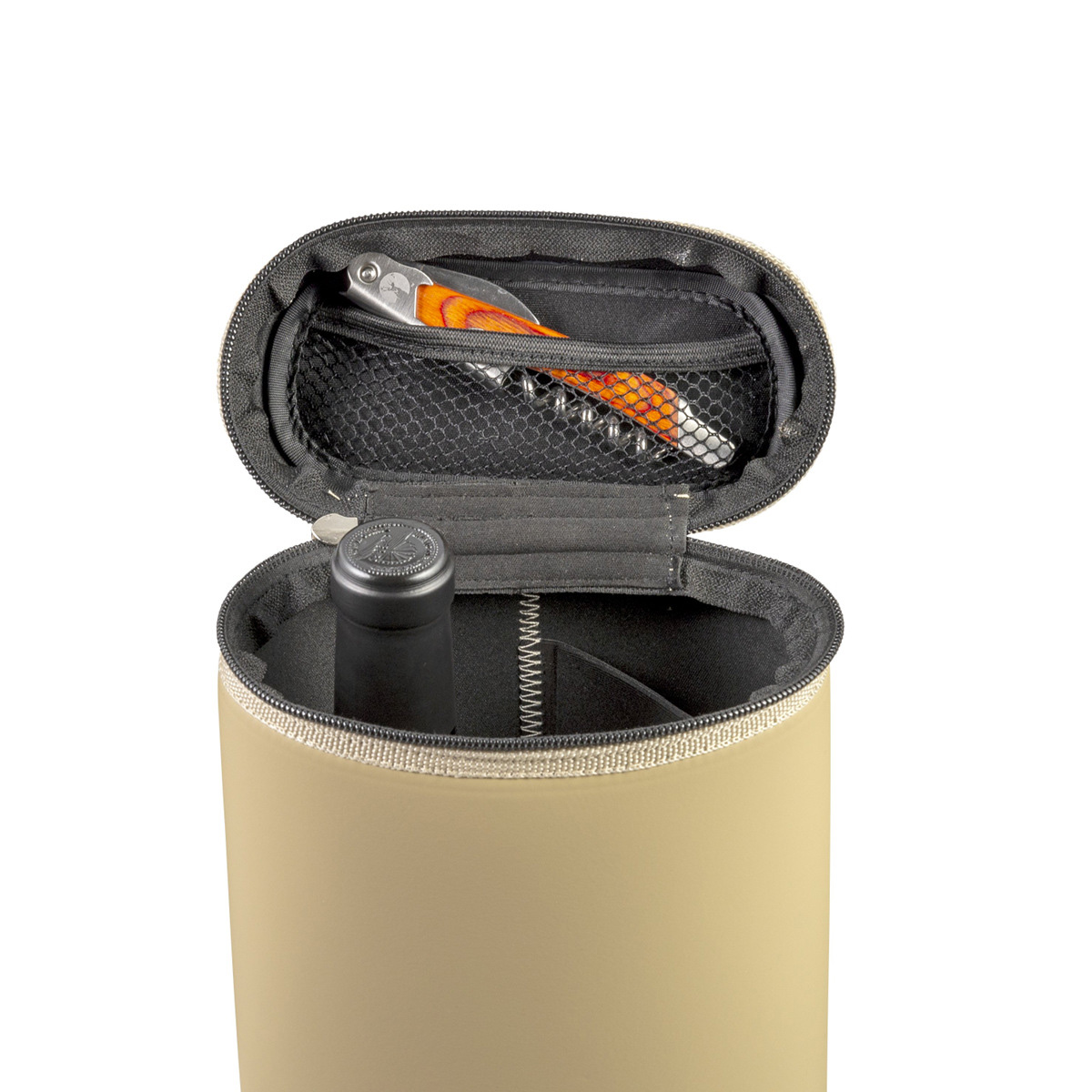 IVワインボトルケース2本用（ベージュ） - アウトドア・キャンプ用品