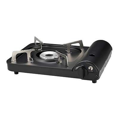 ポータブル カセットコンロ（ブラック） - アウトドア・キャンプ用品