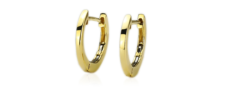 K18 中折れ式フープピアス(11mmフラット/スレンダー)(safs11k