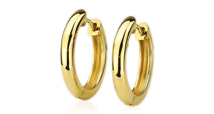 K18 中折れ式フープピアス18mmセミラウンド)(sas18k) | フープピアス