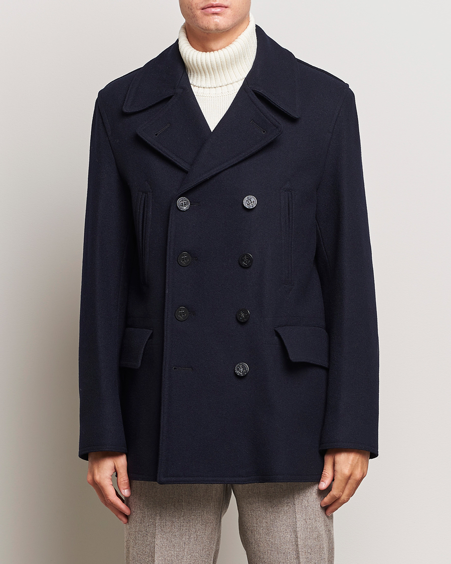 Gloverall Churchill Reefer Peacoat Navy at CareOfCarl.com