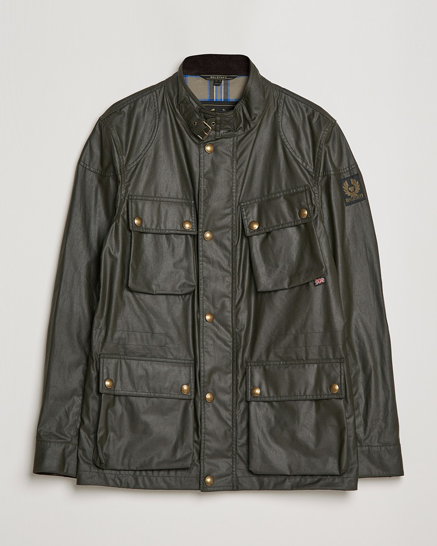Belstaff Fieldmaster Waxed Jacket Faded Olive at CareOfCarl.com