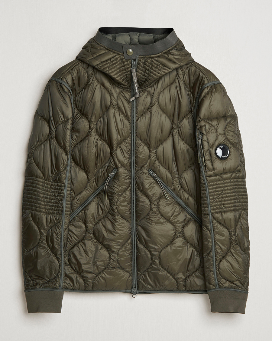 C.P. Company Primaloft Quilted Hood Jacket Green at CareOfCarl.com