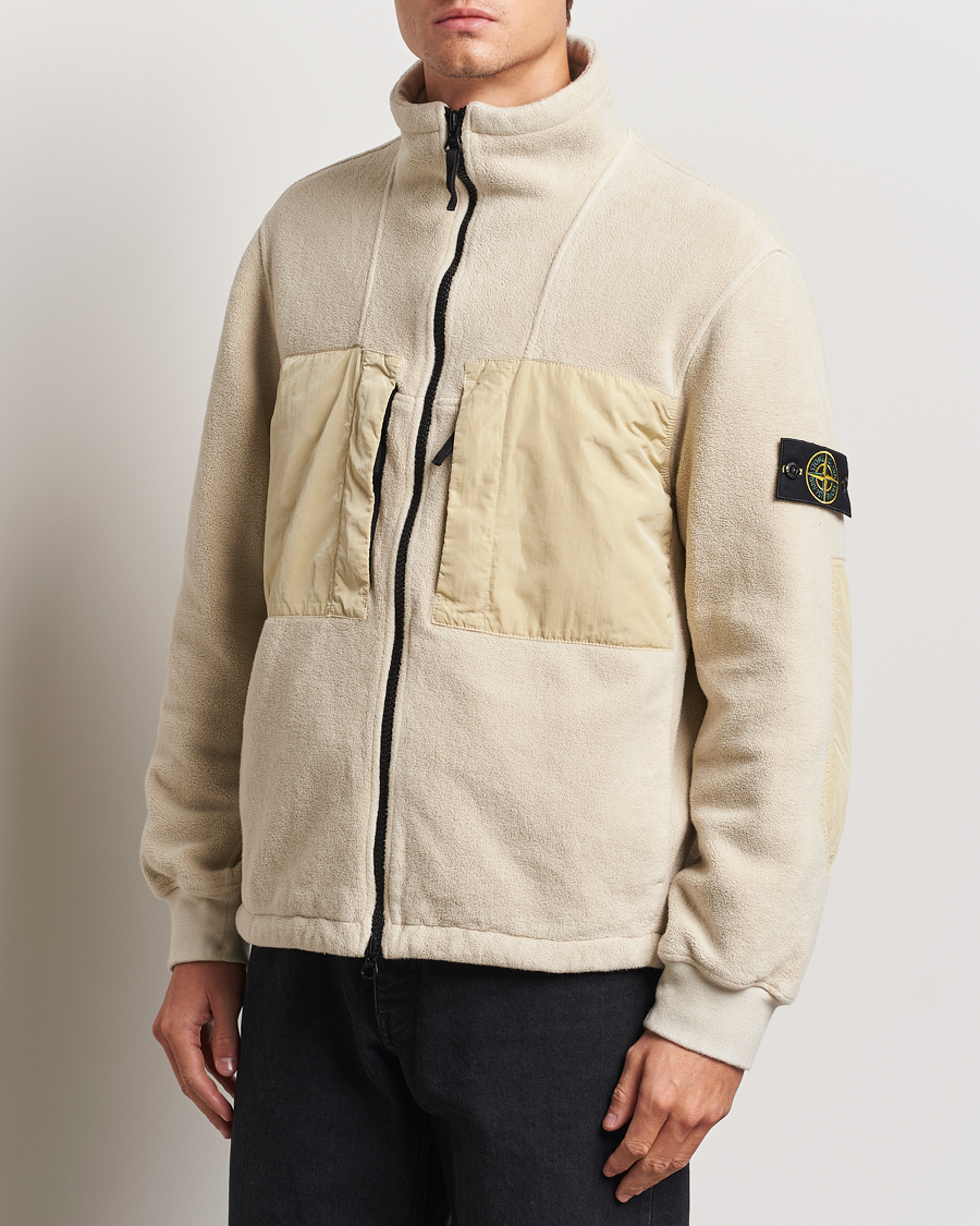 Stone Island Nylon Cotton Fleece Jacket Plaster at CareOfCarl.com