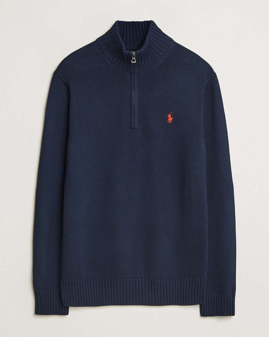 Polo Ralph Lauren Cotton Pullover Half Zip Hunter Navy at