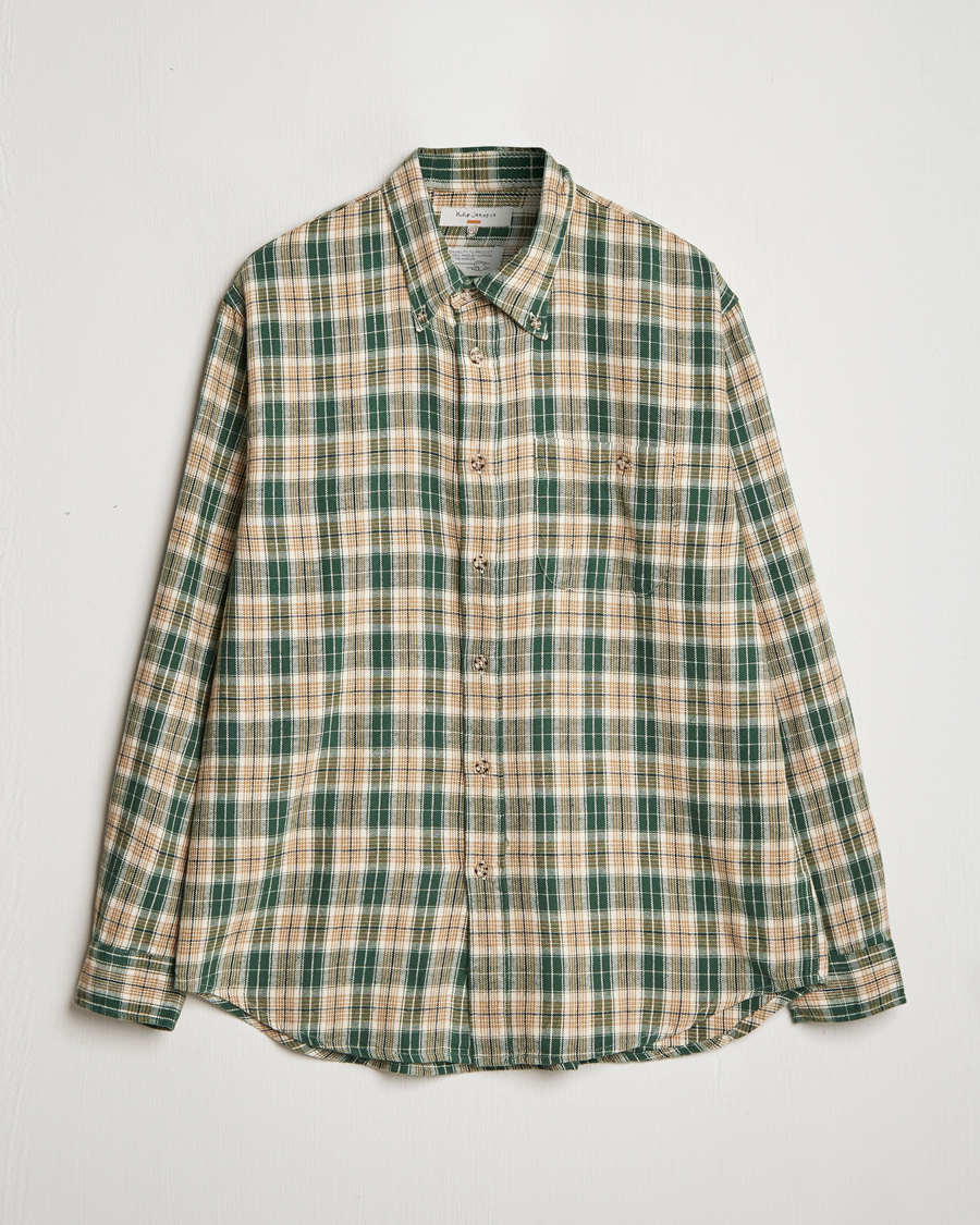 Nudie Jeans Julian Checked Farmers Shirt Racing Green at