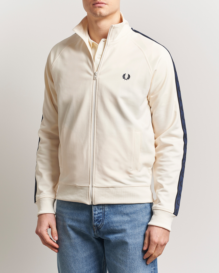 Fred Perry Taped Track Jacket Ecru at CareOfCarl.com