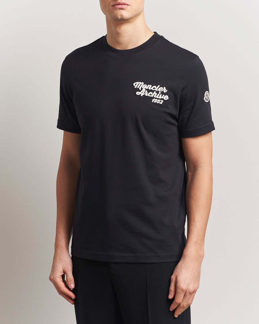 Moncler Embroidered Logo T-Shirt Navy at CareOfCarl.com