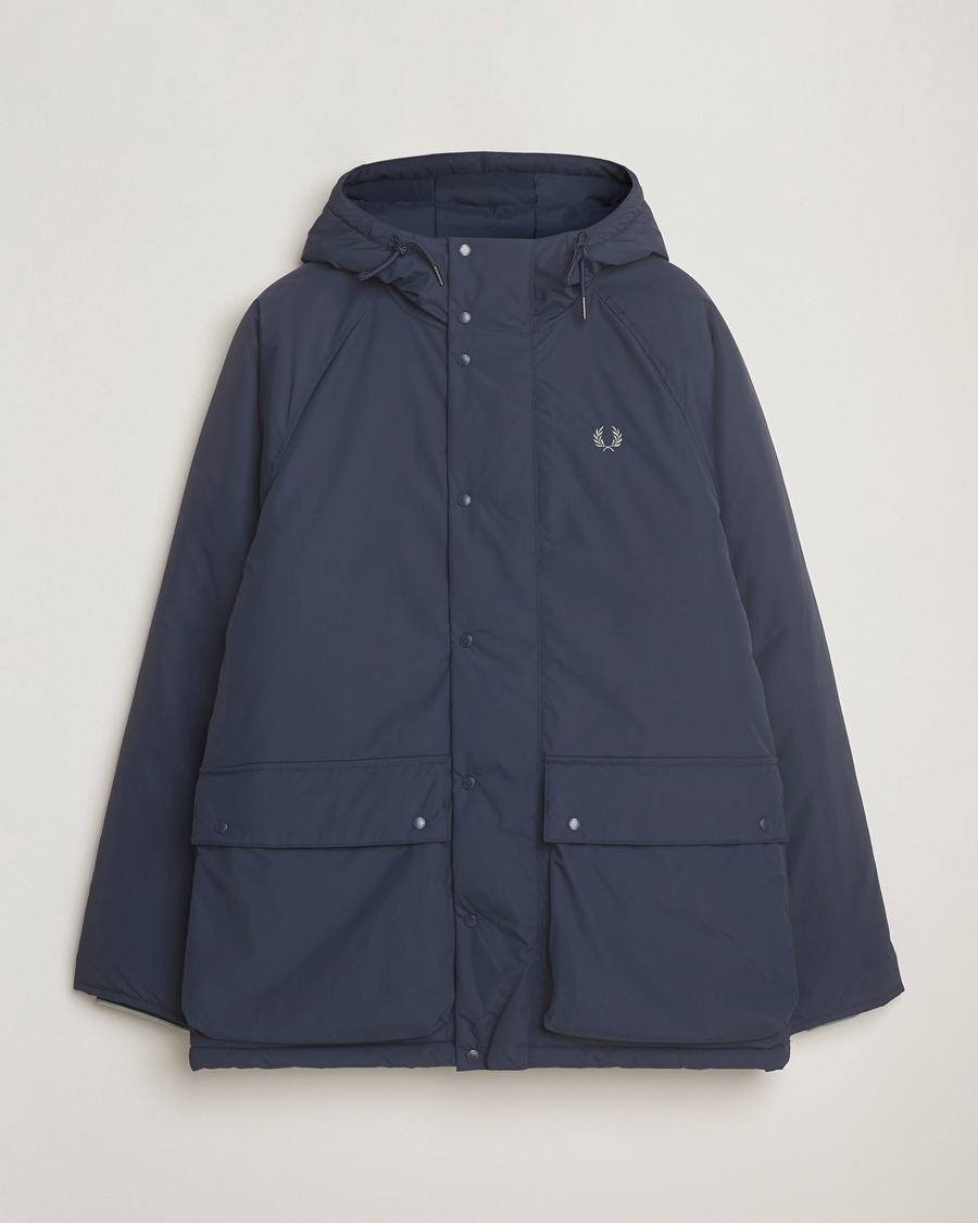Fred Perry Stockport Padded Hooded Jacket Dark Airforce at