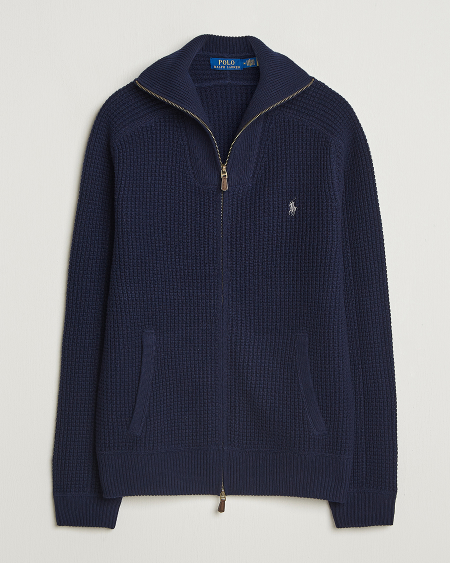 Polo Ralph Lauren Cotton/Wool Full Zip Hunter Navy at CareOfCarl.com