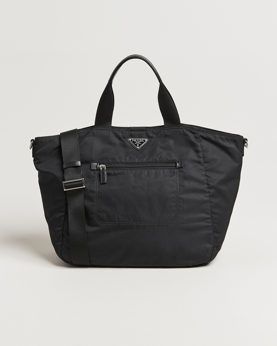 Prada Pre-Owned 2 Way Boston Bag Tessuto Nylon Black at CareOfCarl.com