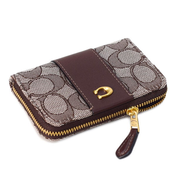 COACH】コーチ カードケース ジャガード レザー シグネチャー