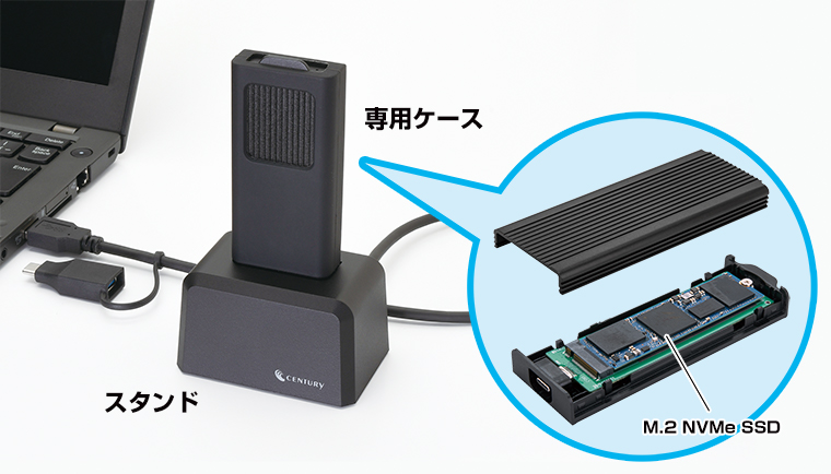 販売終了】 NVMe裸族のお立ち台 (CROM2NVU32C) ハードディスク（HDD