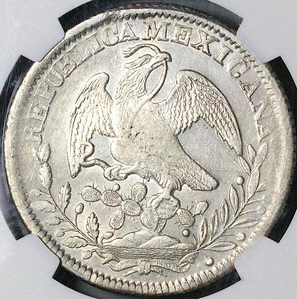 1842-Zs NGC AU Mexico 8 Reales Zacatecas Eagle 1841 Rare Silver