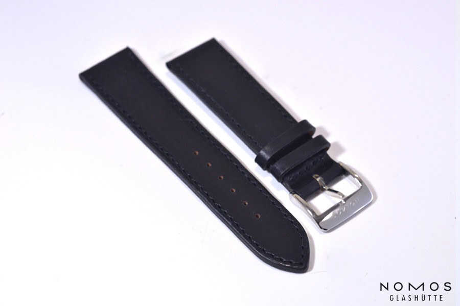 SC20BKSノモス純正シェルコードバン20MM(ブラック）Sサイズ | 中慶時計店