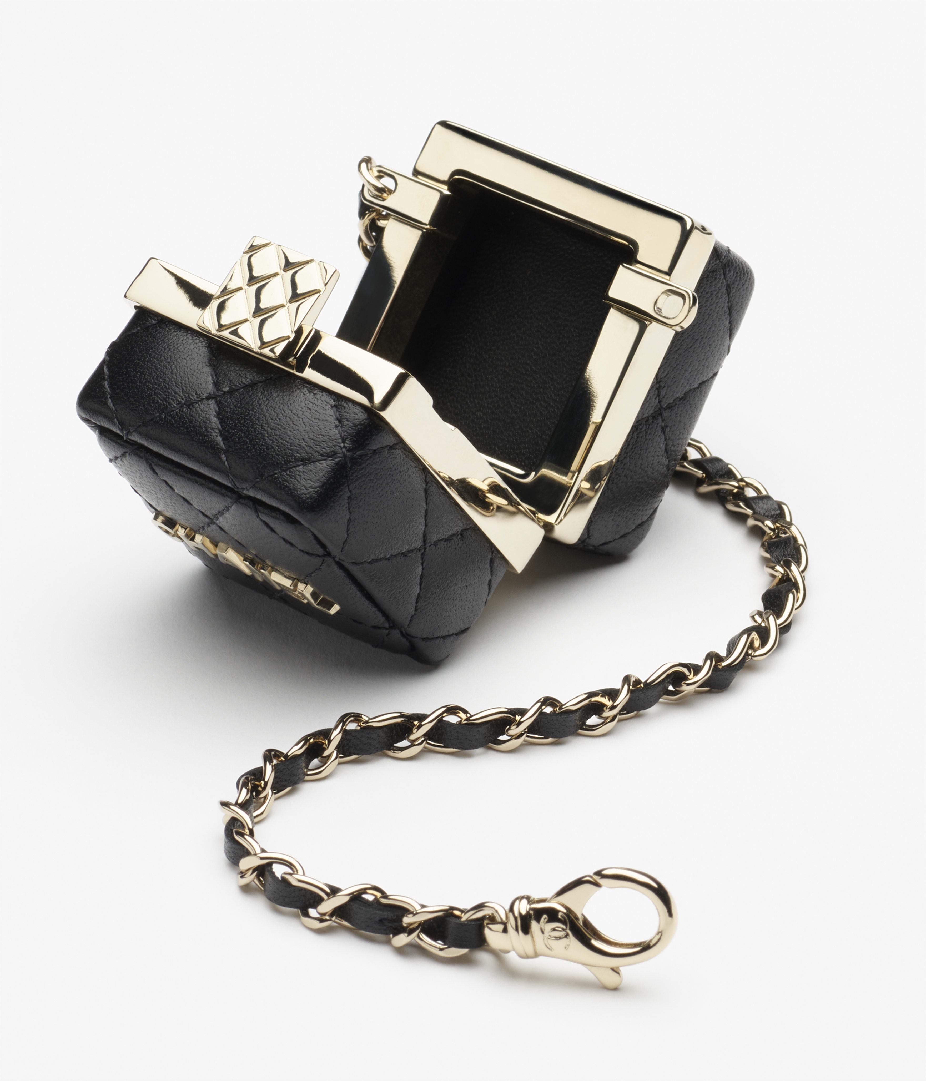 ミニ バッグ チャーム - ラムスキン、ブラック — ファッション