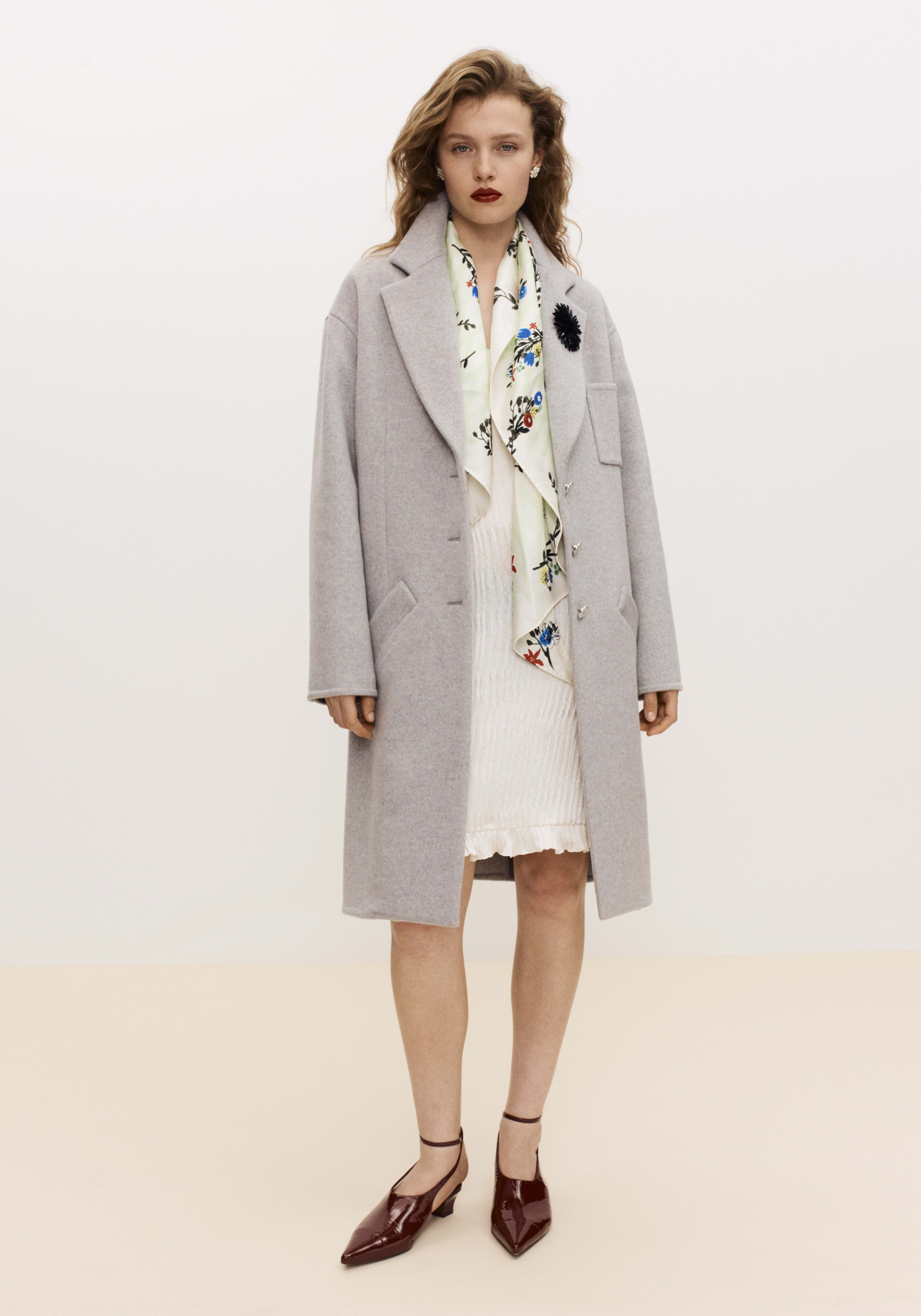 スカーフ - シルク ツイル、グリーン、エクリュ、ブルー & レッド