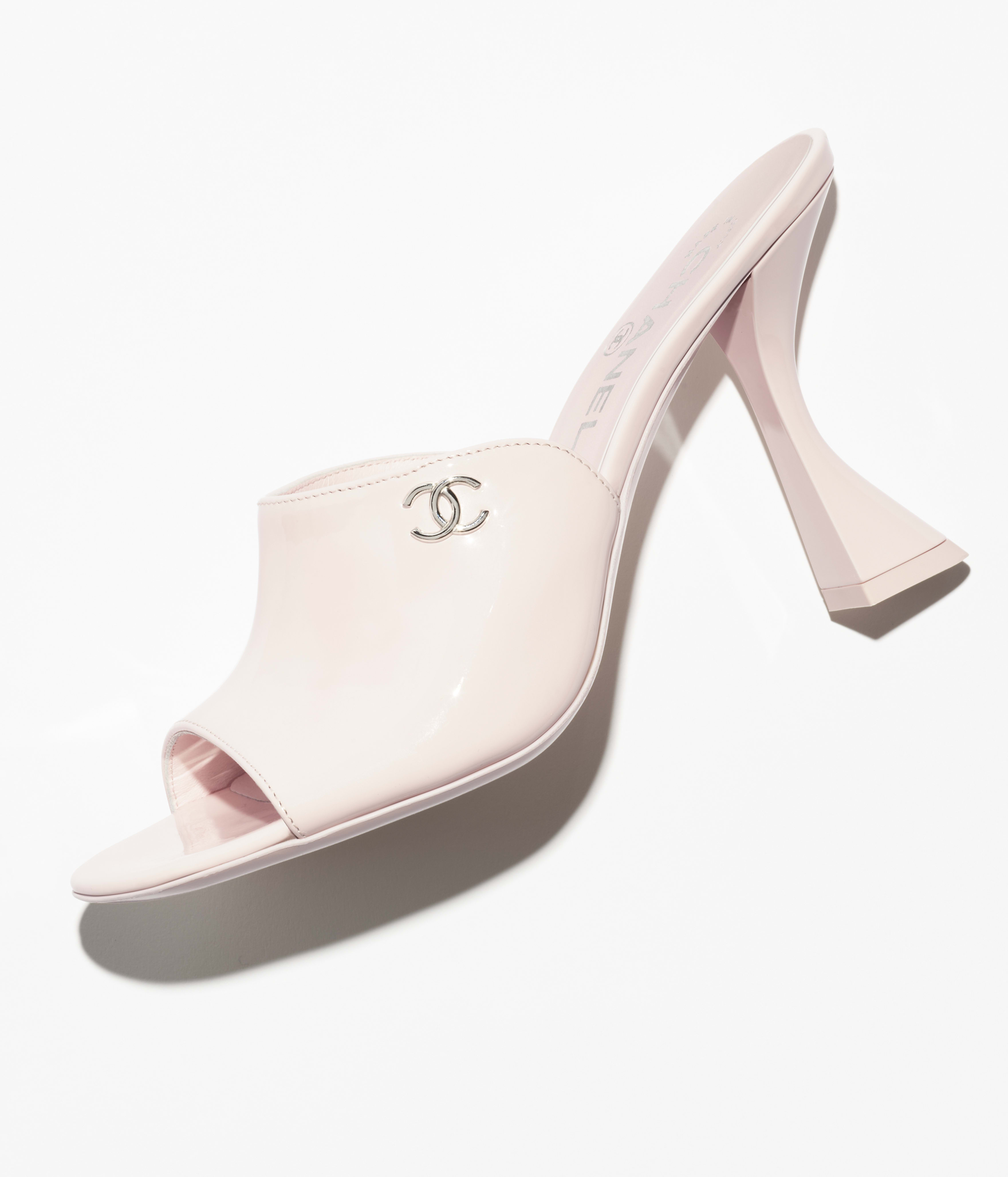 Mules - Patent calfskin, light pink — Fashion | CHANEL