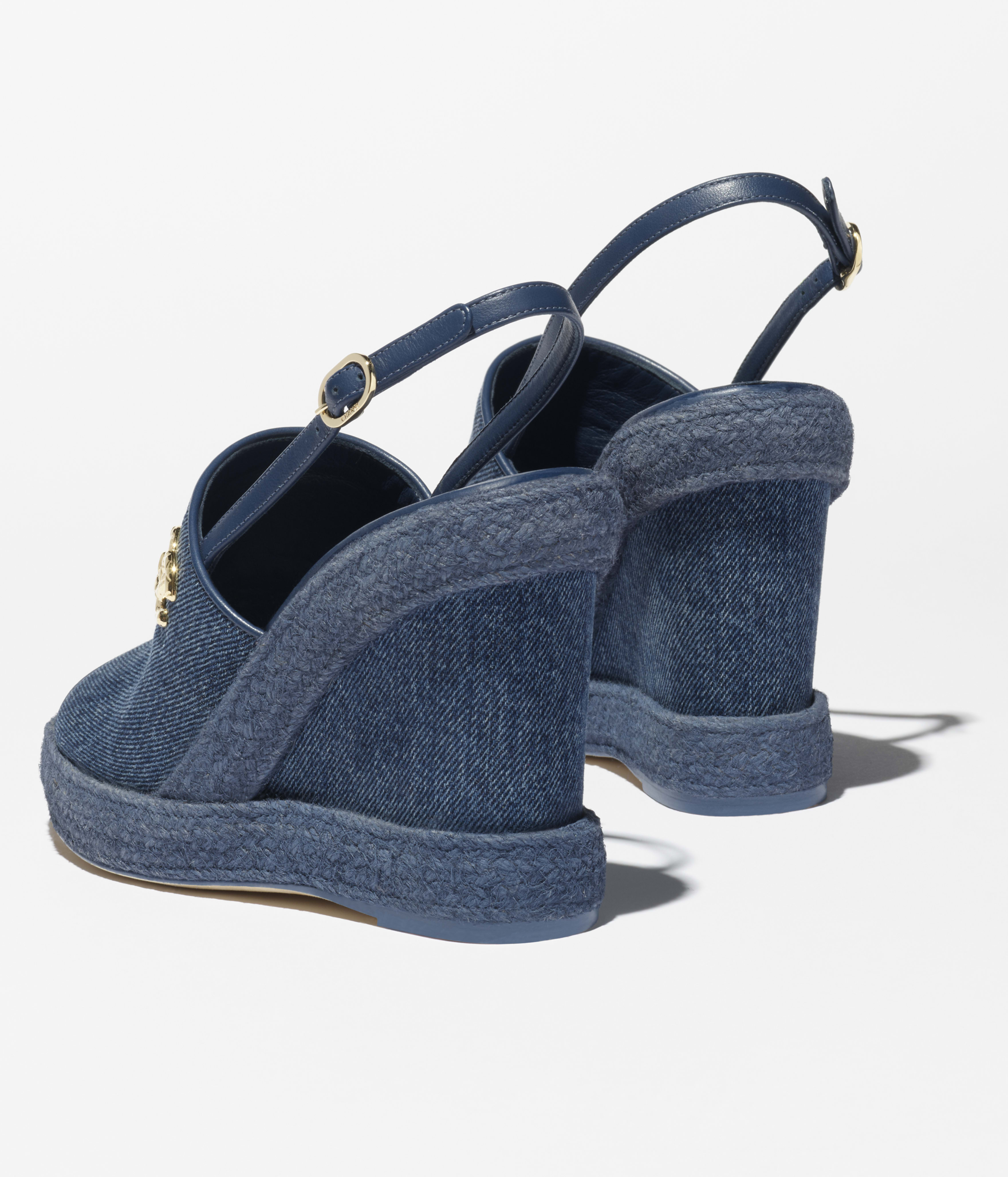 Sandals - Washed denim, blue — Fashion | CHANEL