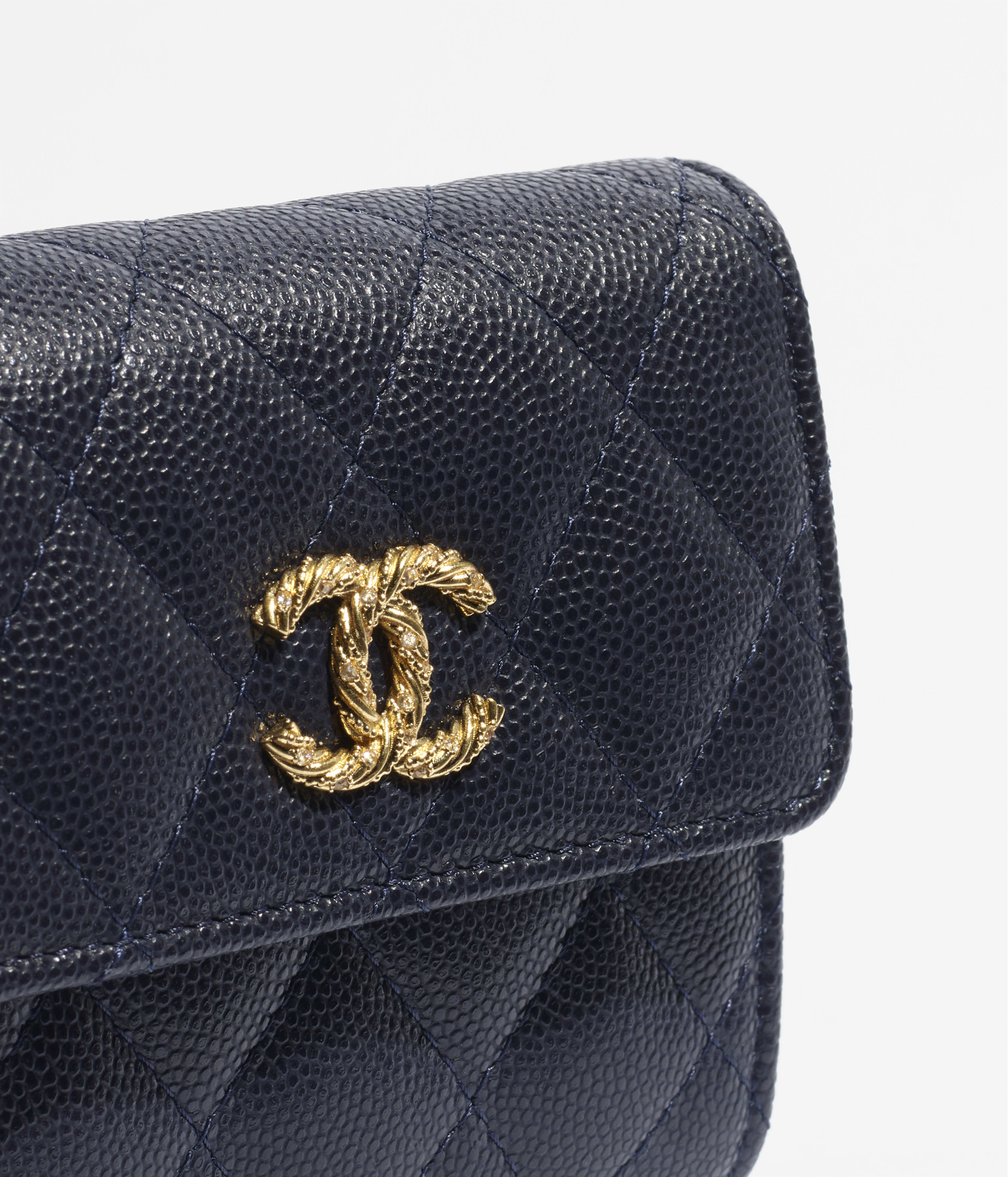 スモール ウォレット - シャイニー グレインド カーフスキン