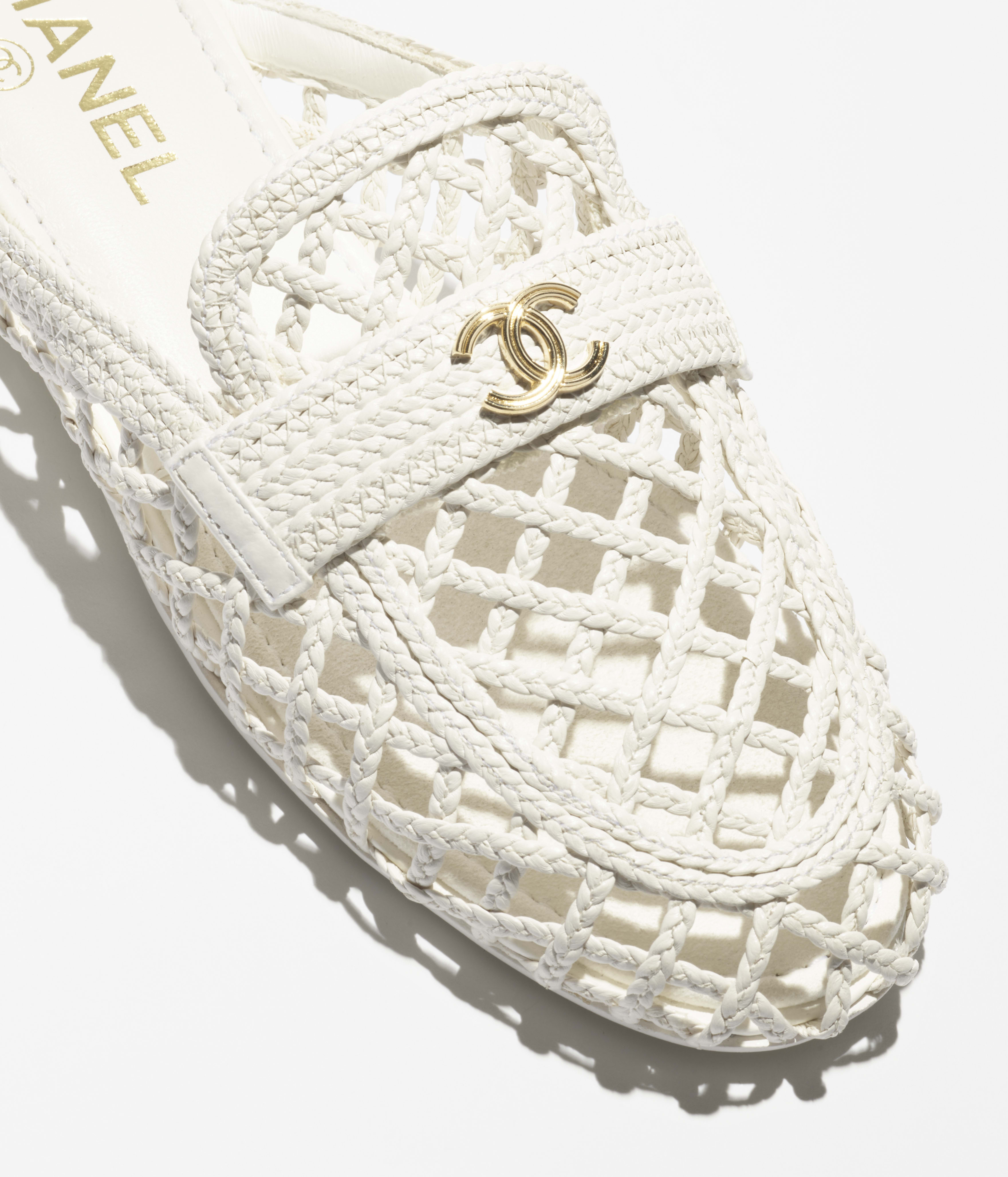 ミュール - ラムスキン、ホワイト — ファッション | CHANEL シャネル