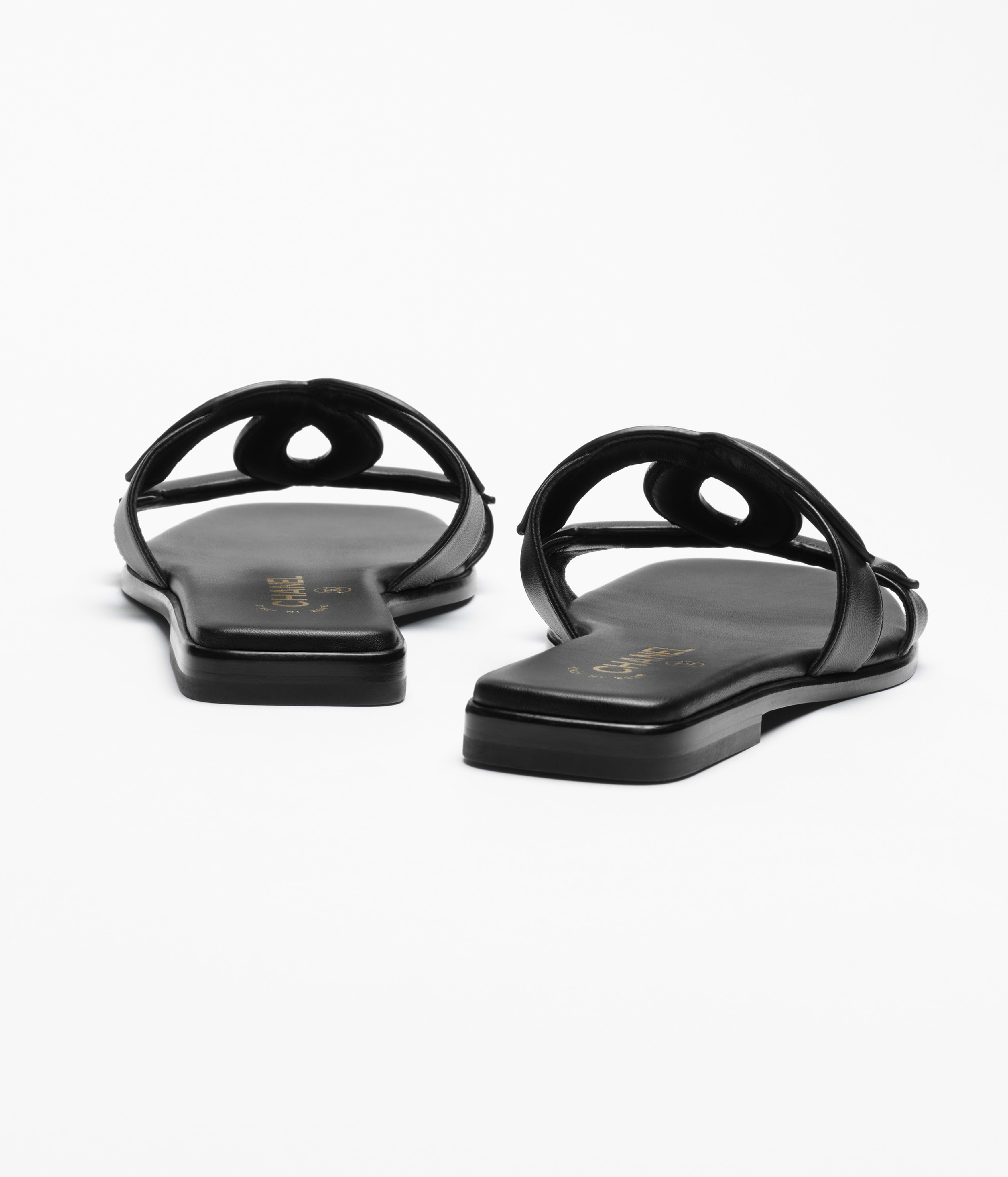 ミュール - ラムスキン、ブラック — ファッション | CHANEL シャネル