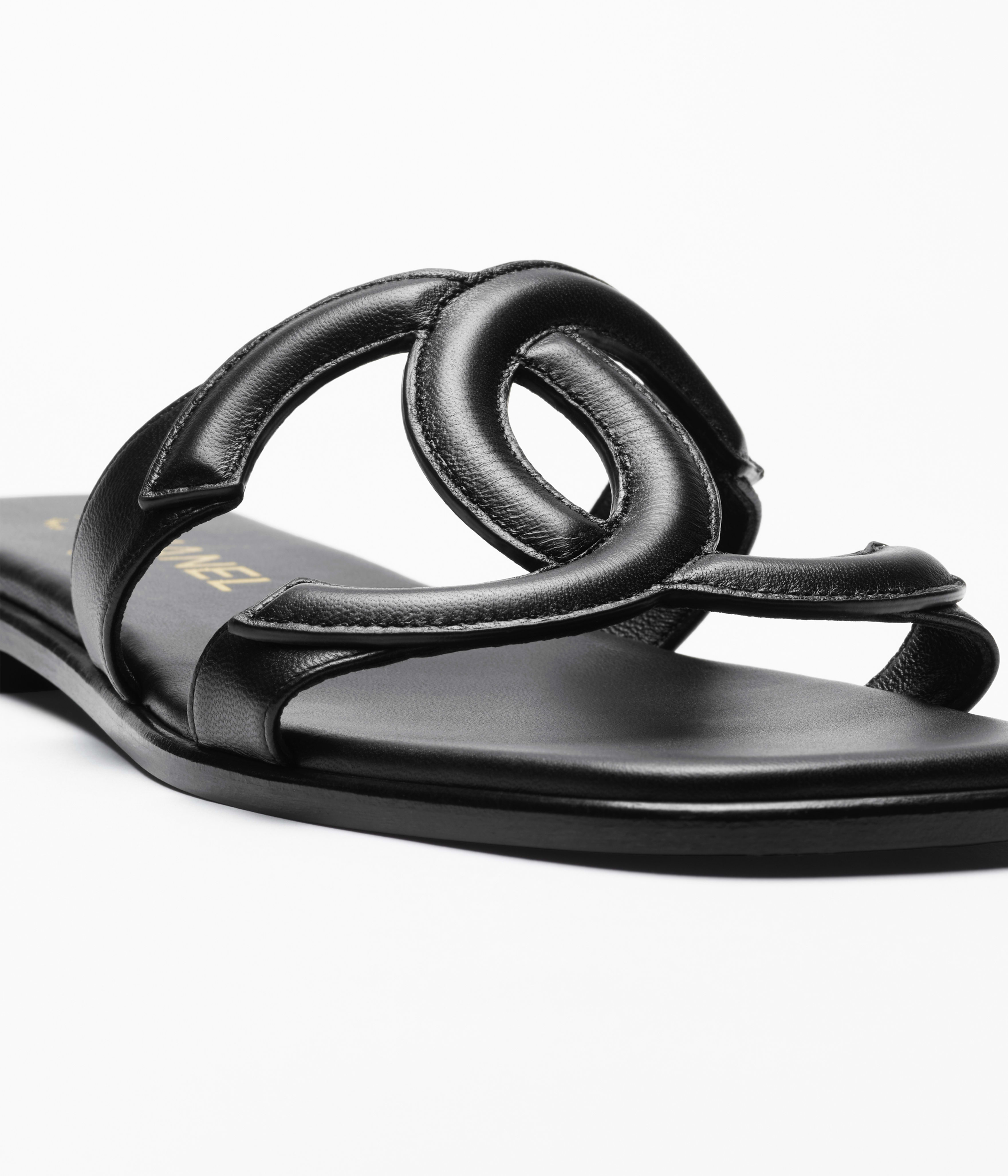 ミュール - ラムスキン、ブラック — ファッション | CHANEL シャネル