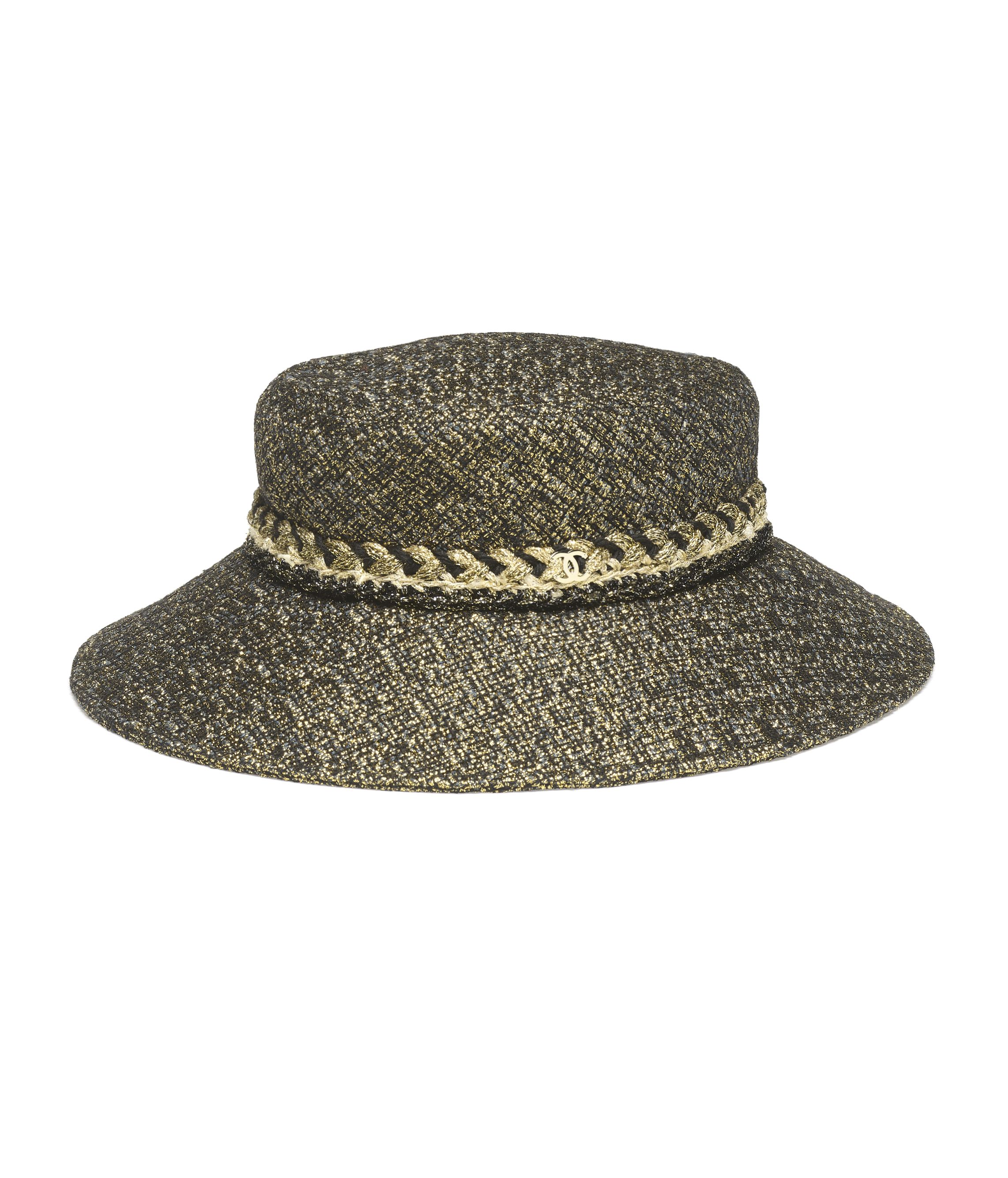 Hat - Tweed, gold & black — Fashion | CHANEL