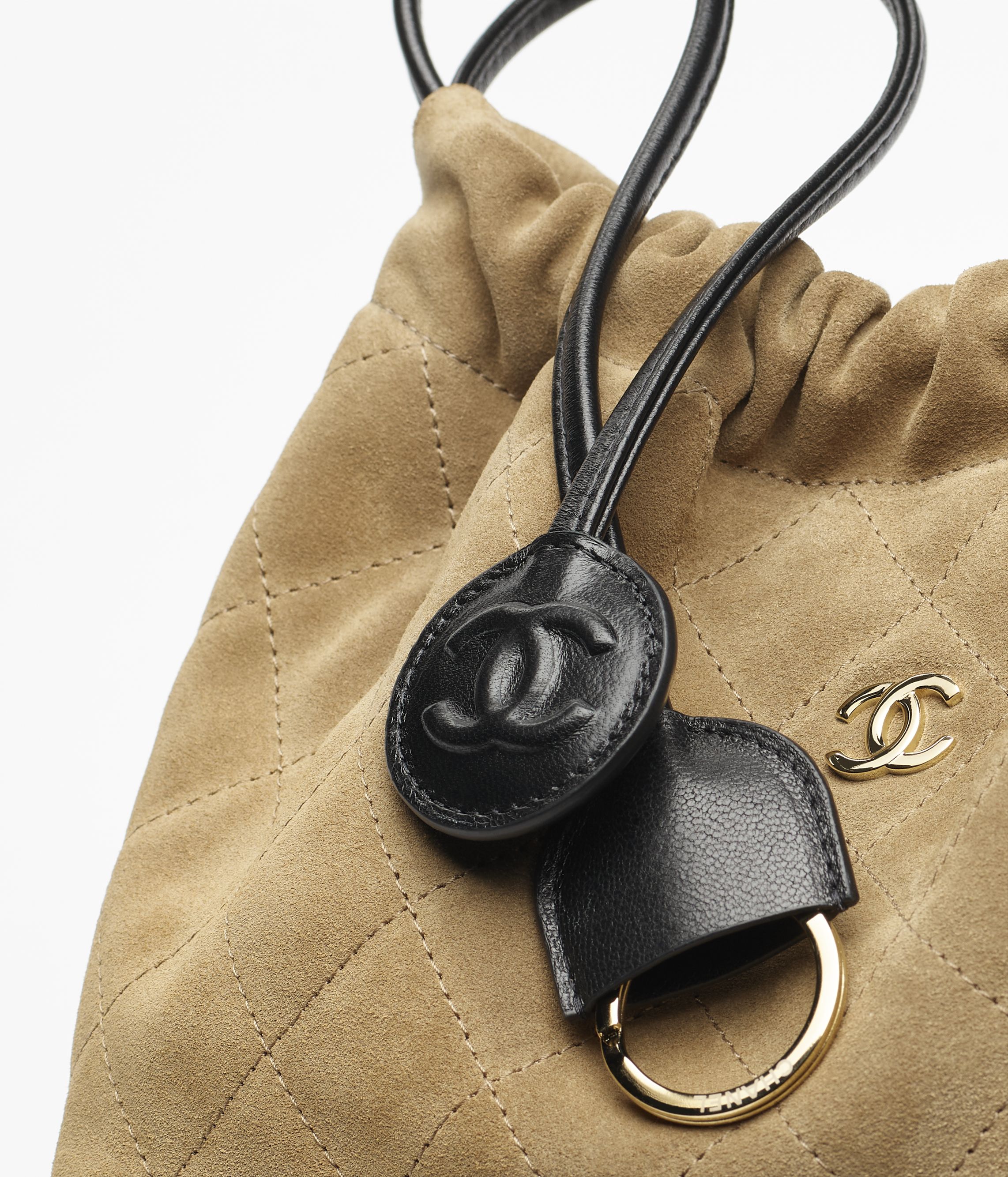 ストラップ クラッチ バッグ - スエード カーフスキン & ラムスキン