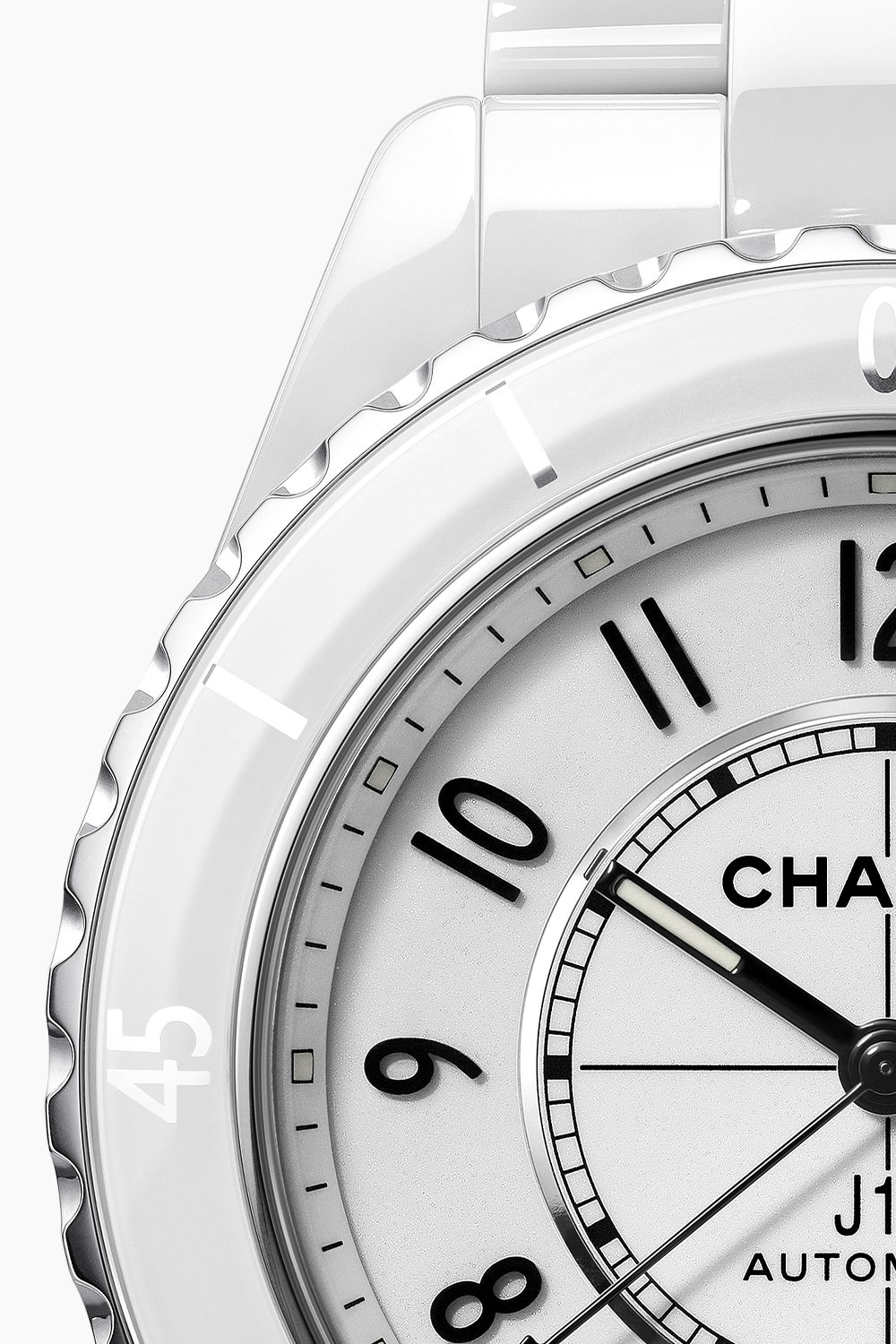J12 Paradoxe Watch Caliber 12.1, 38 mm - White ceramic | CHANEL