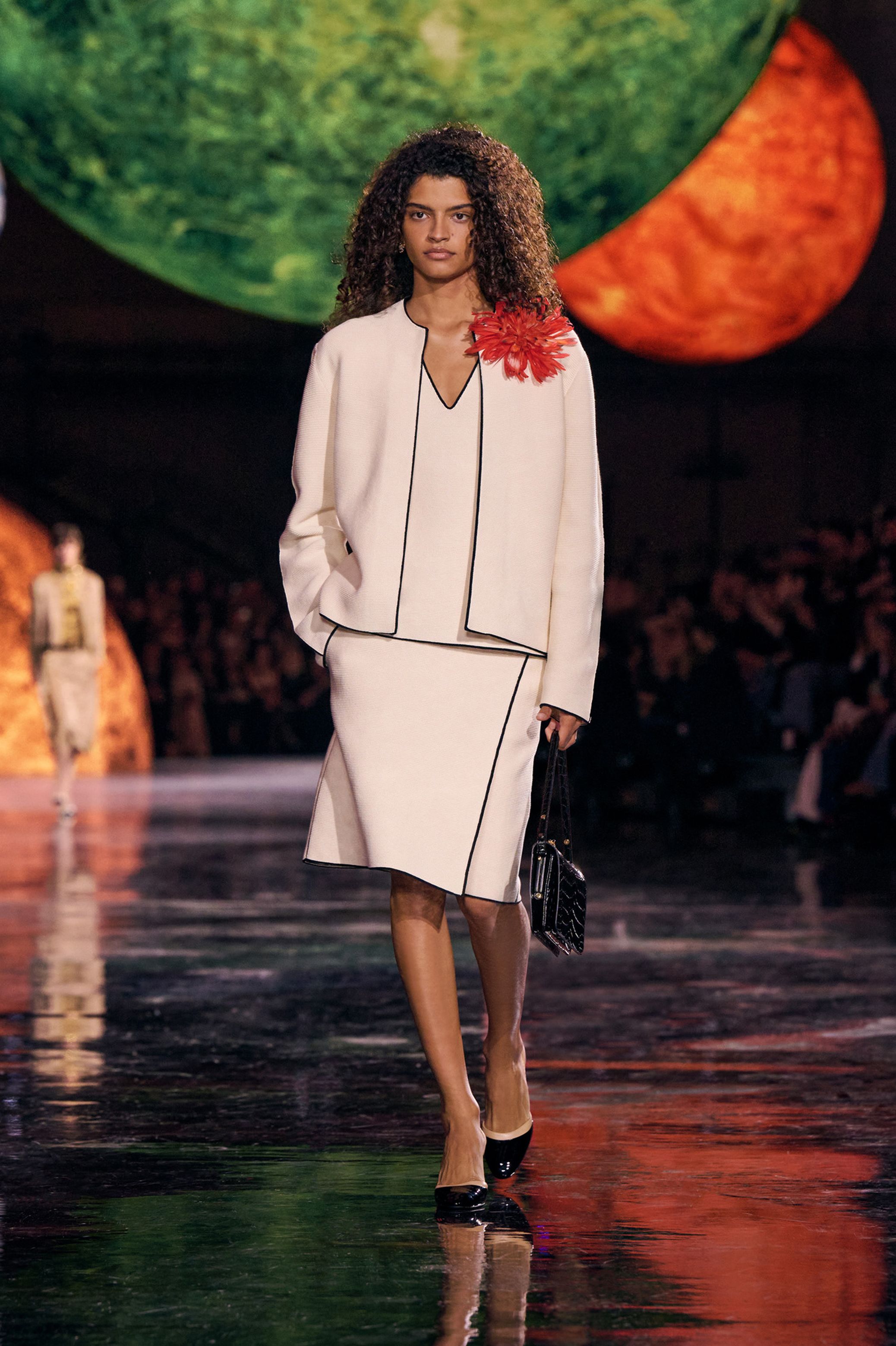 ミディ スカート - コットン、エクリュ & ブラック — ファッション