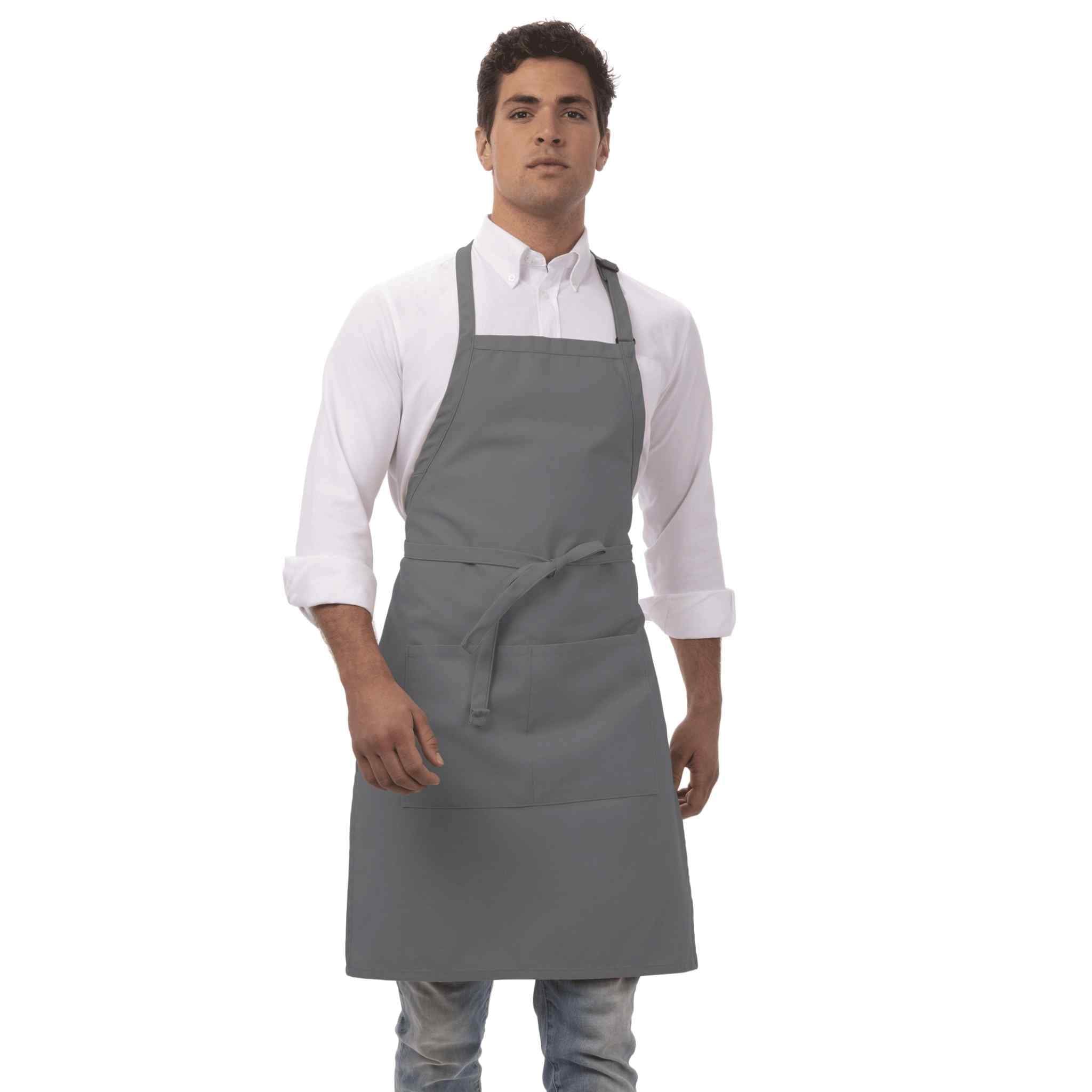 胸当てエプロン｜お洒落なグレー・丈夫で長持ち｜Chef Works® — Chef