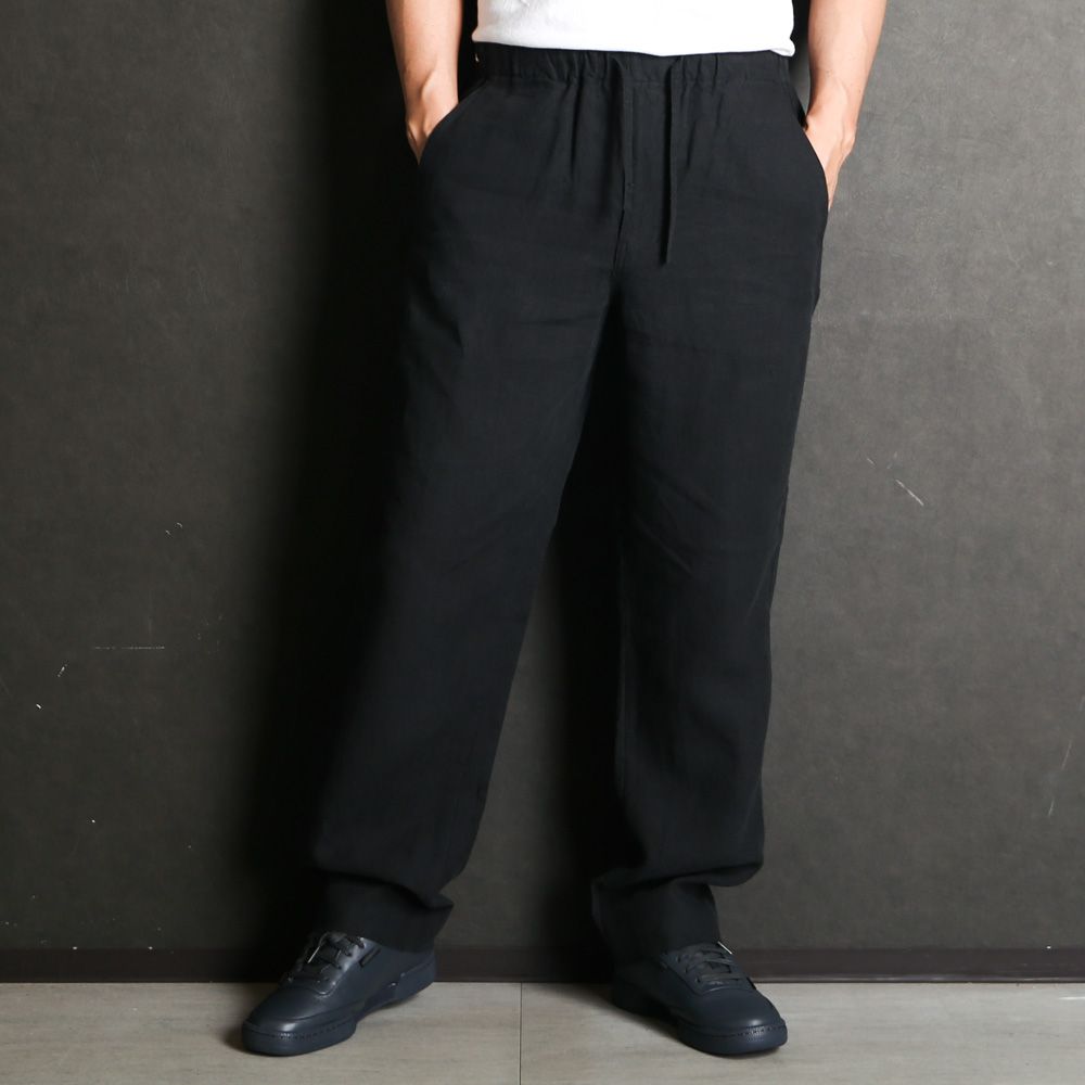 RATS - LINEN EASY PANTS - BLACK / リネン イージーパンツ / 25'RP