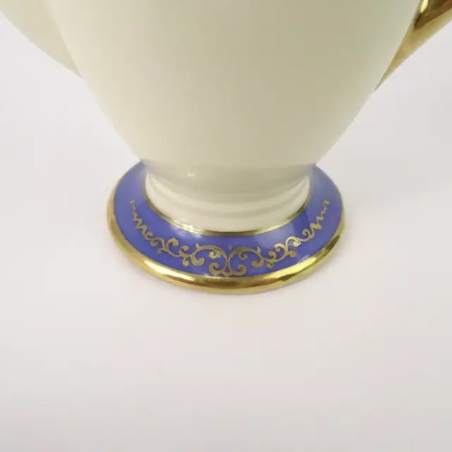 オールドノリタケ 白地にブルー 金彩が美しいポット マルキ印 アンティーク