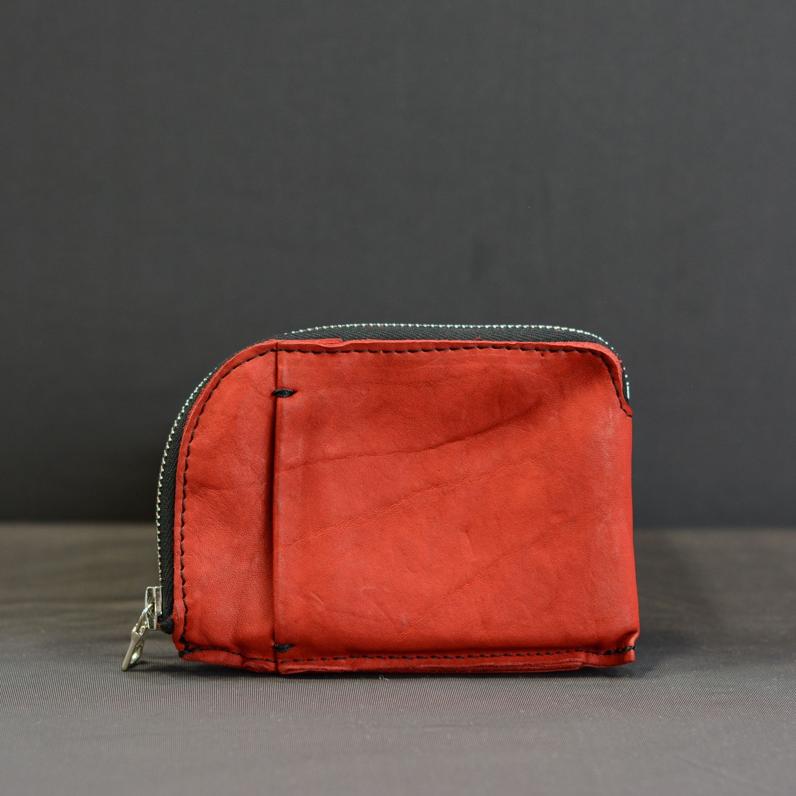 ISAMU KATAYAMA BACKLASH - ダブルショルダーレザー 製品染め ZIP