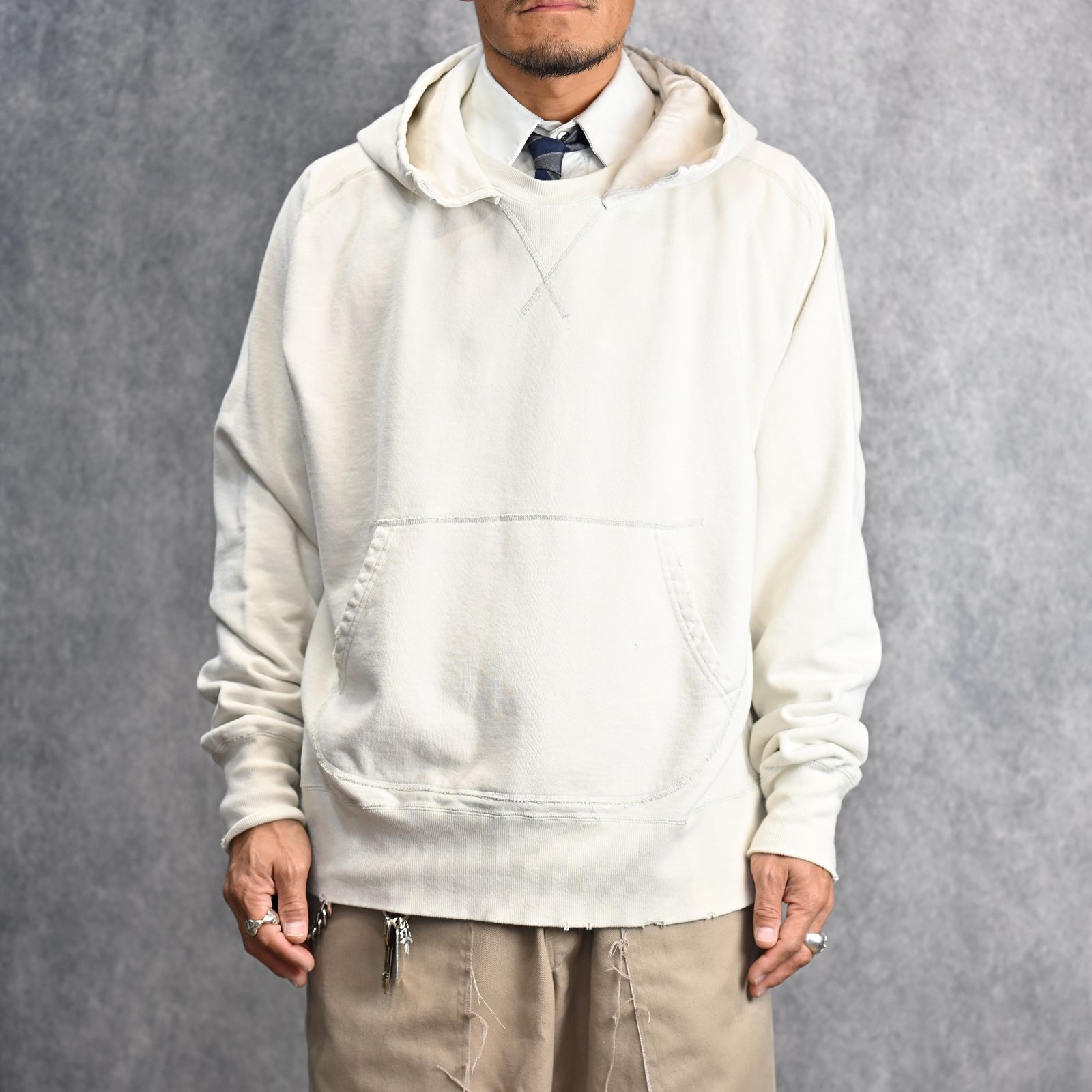 concause - W-V AFTER HOODIE (OFF WHITE / オフホワイト) パーカー