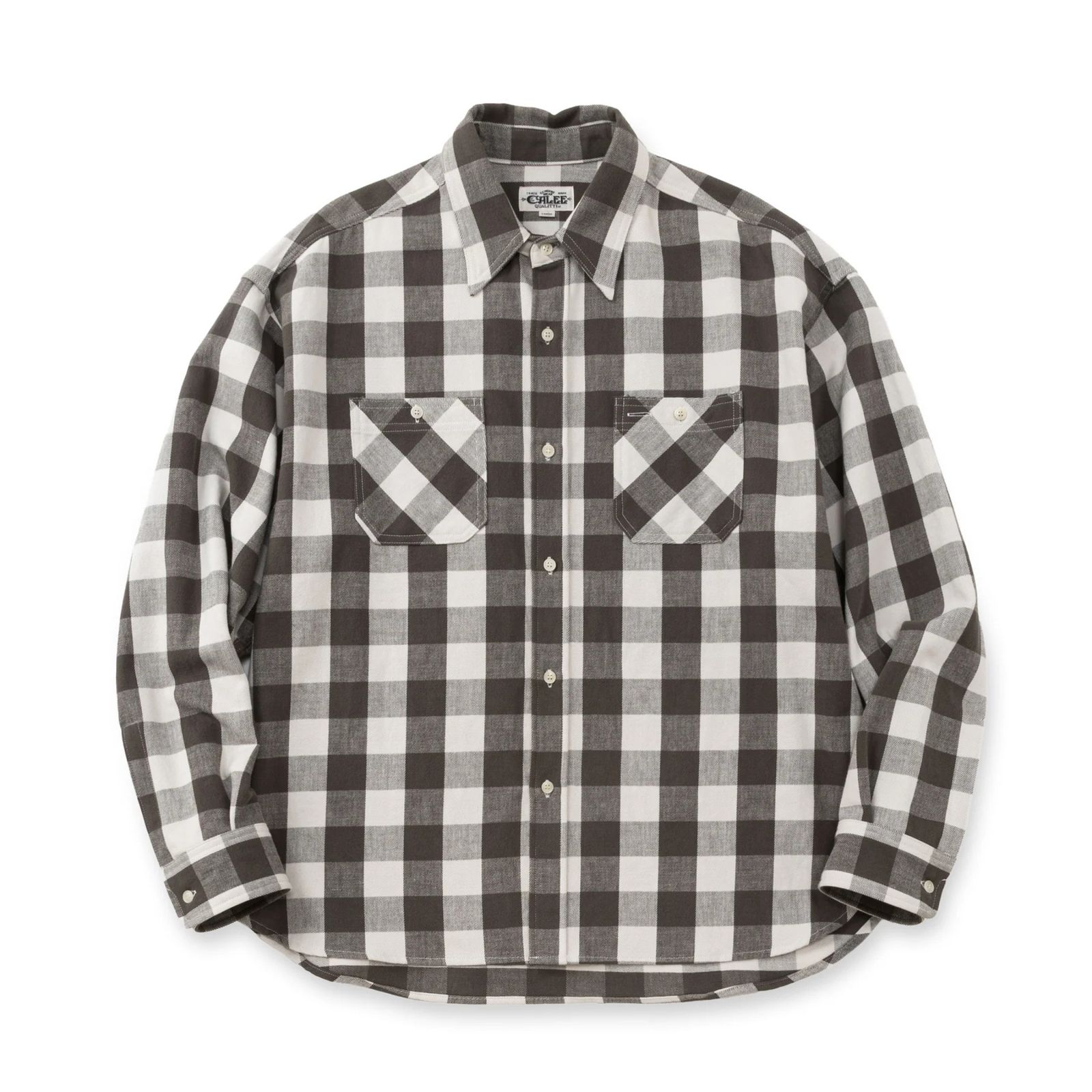 CALEE - VINTAGE TYPE BLOCK CHECK SH (BLACK / WHITE)｜ブロック