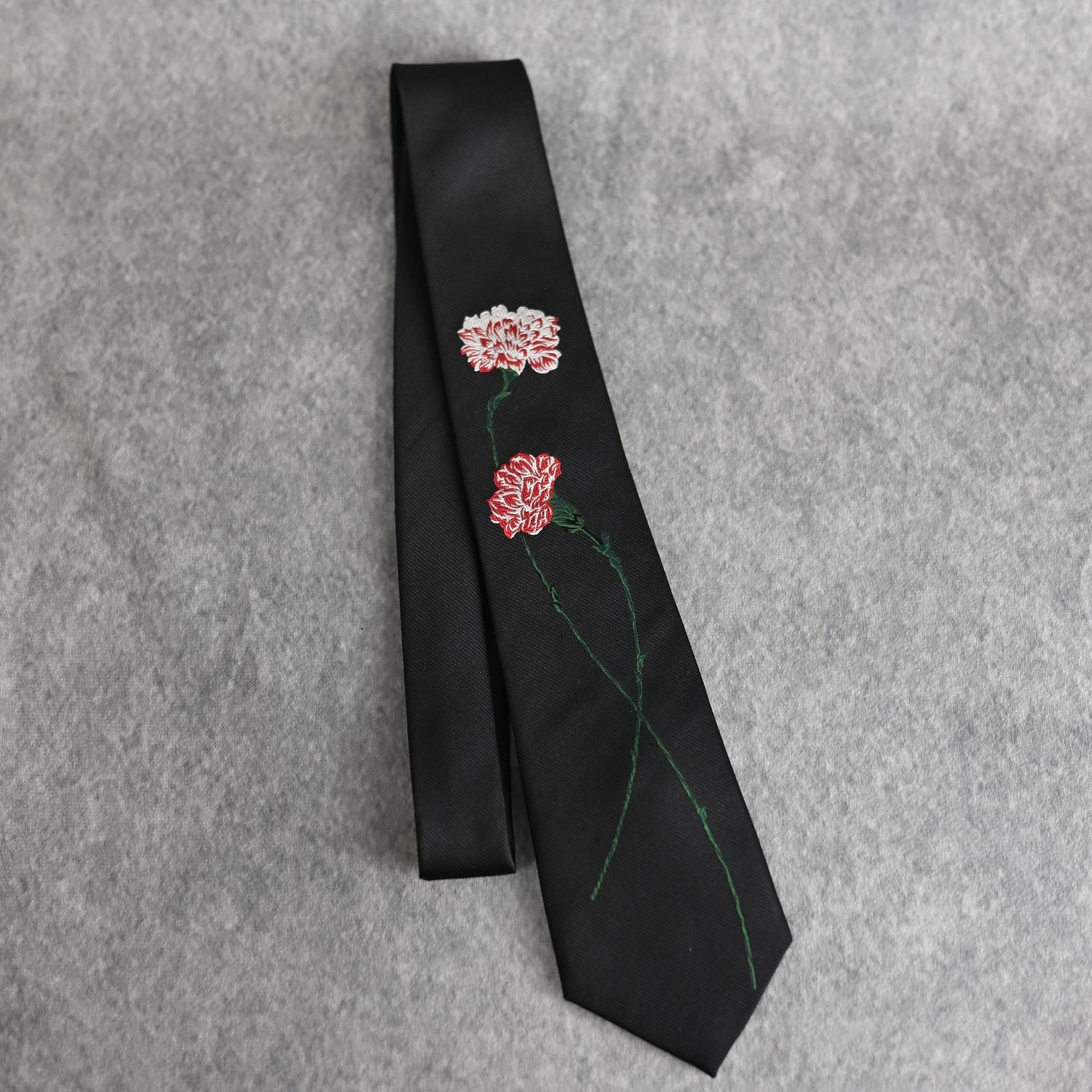 yohji yamamoto - ダービータイB ・ フラワーパターン JQ （BLACK