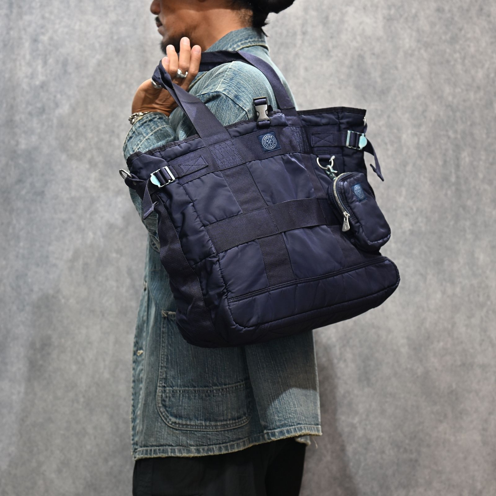 Porter Classic - SUPER NYLON TOTE BAG (BLUE) / スーパーナイロン