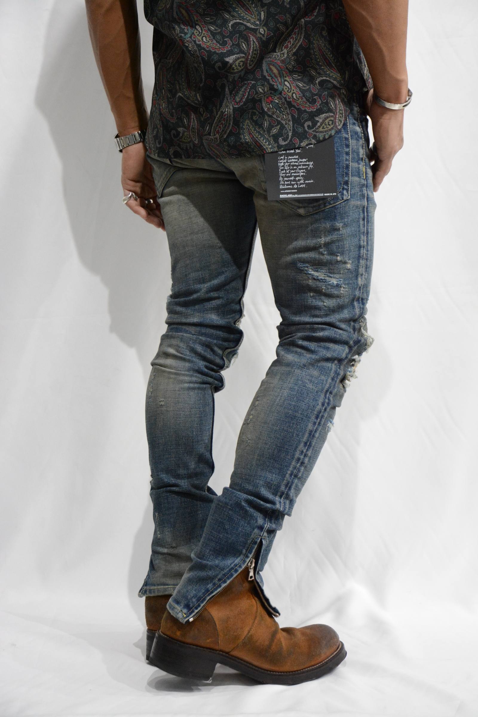 ISAMU KATAYAMA BACKLASH - クラッシュ スキニーデニム | chord online