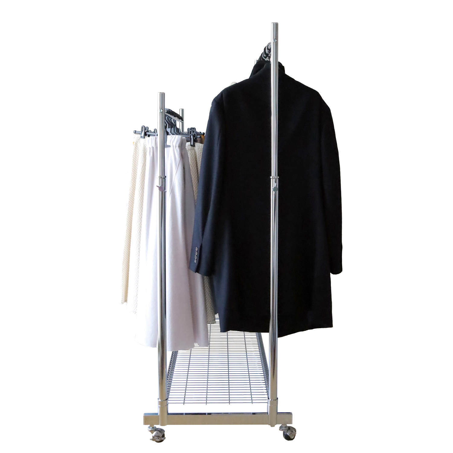 大容量2列の業務用ダブルハンガーラック・ストロンガー 幅120cm 耐