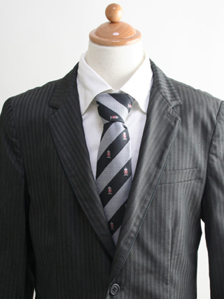 ブルークロス グレーストライプ・レジメンタルネクタイのスーツ 160