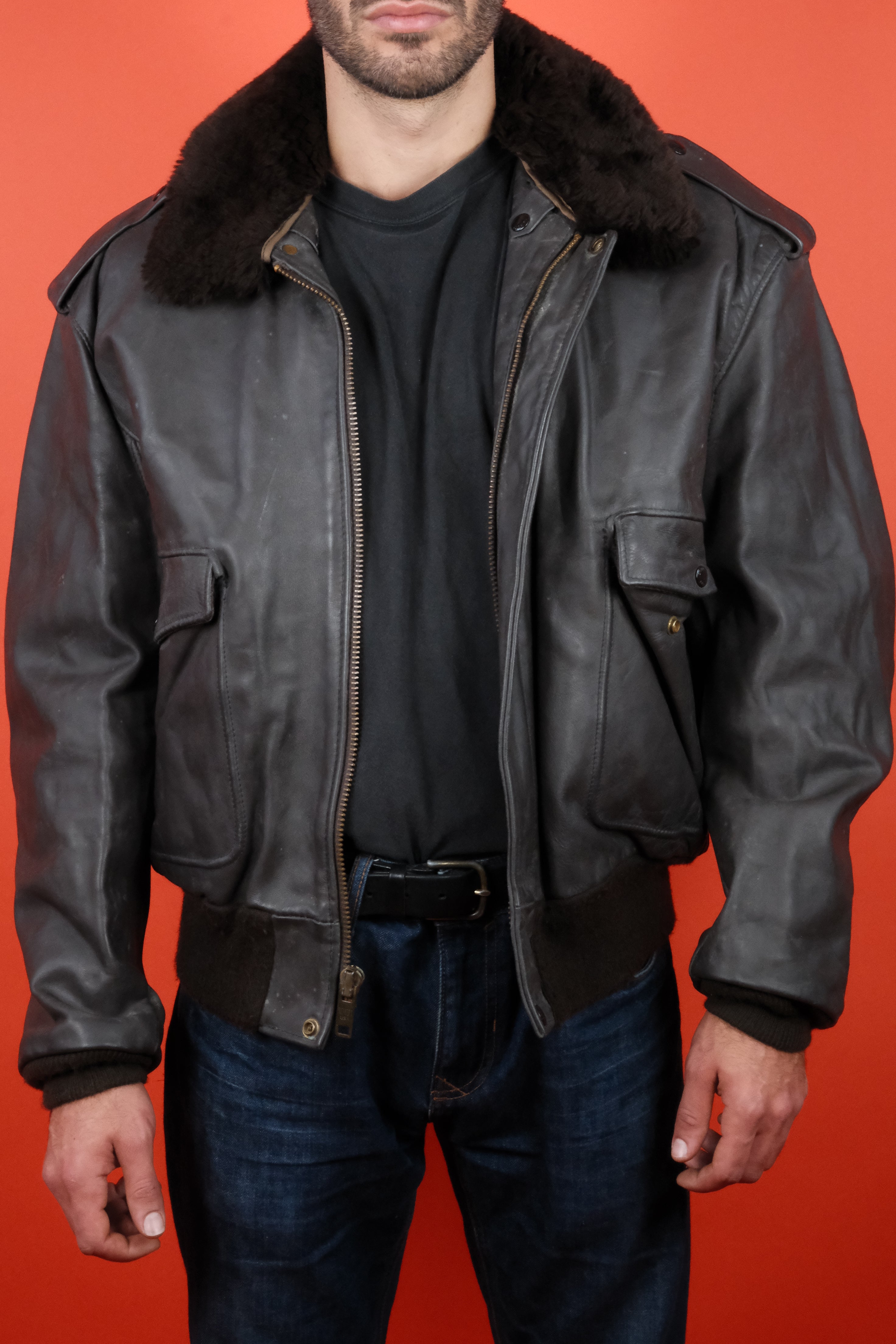 Schott Type A-2 Leather Jacket 684 SM ~ Negozio Vintage Clochard92.com