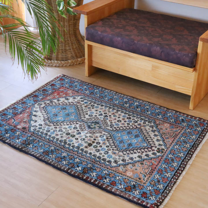 ペルシャ絨毯 大きめ玄関マット 120×80cmサイズ｜手織ラグの店クラフト