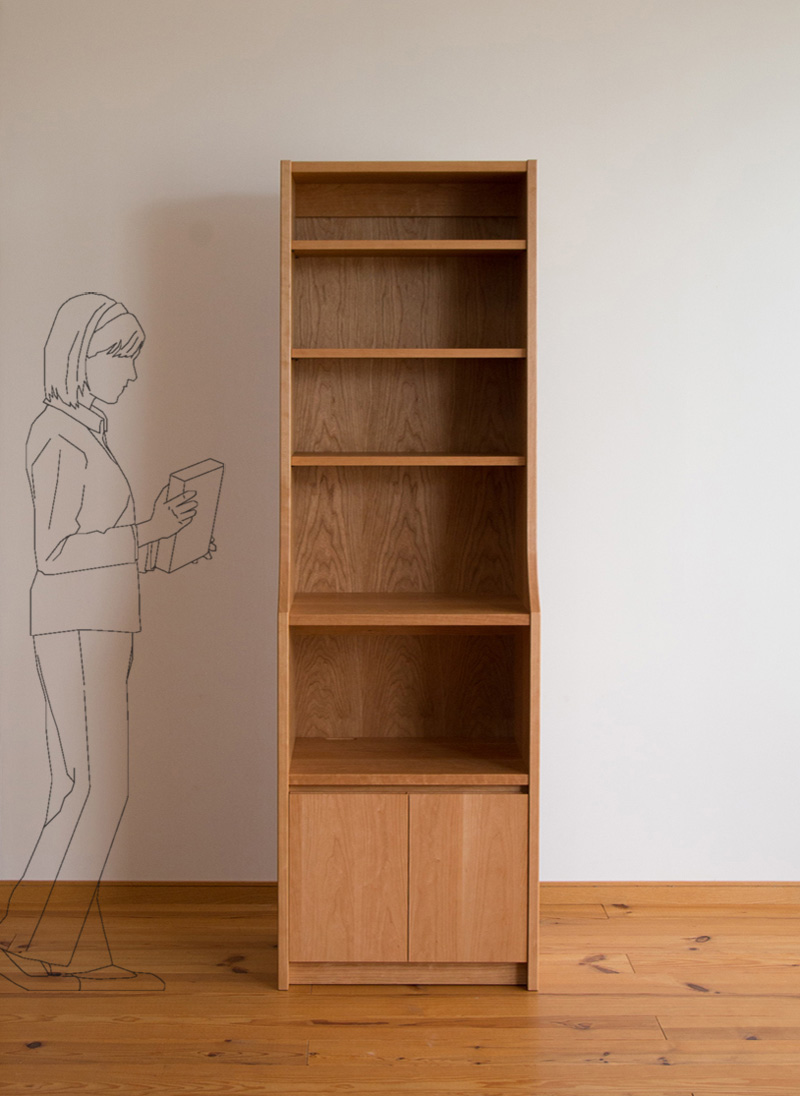 フランダースの家具屋さん オーク無垢 スリムキャビネット 飾り棚 幅