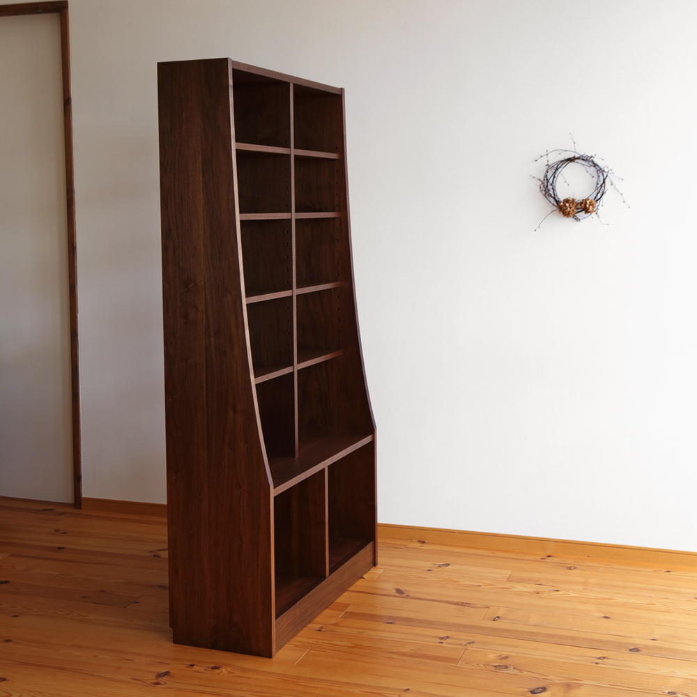 ウォールナット無垢材のオーダー本棚（幅100cm 高さ188㎝）C-291・家具