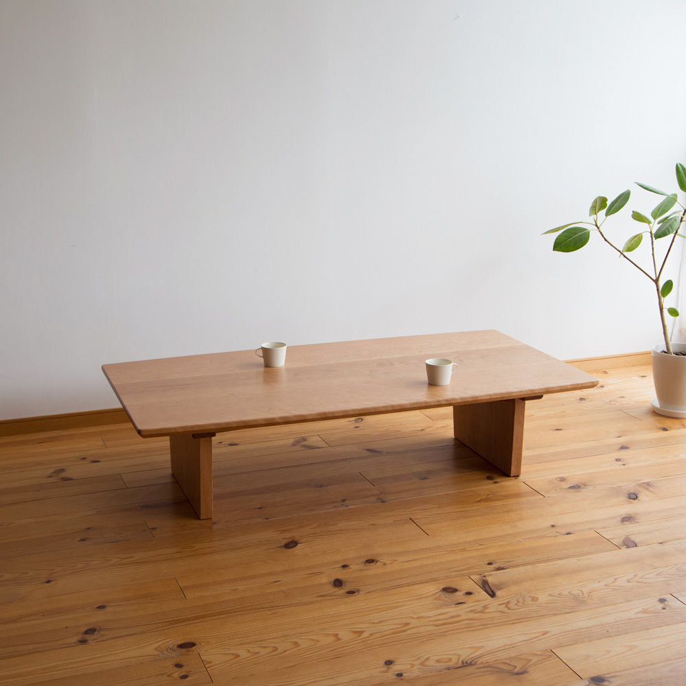 オーダー家具 チェリー無垢材のローテーブル(150×80cm）・T-178 長野県