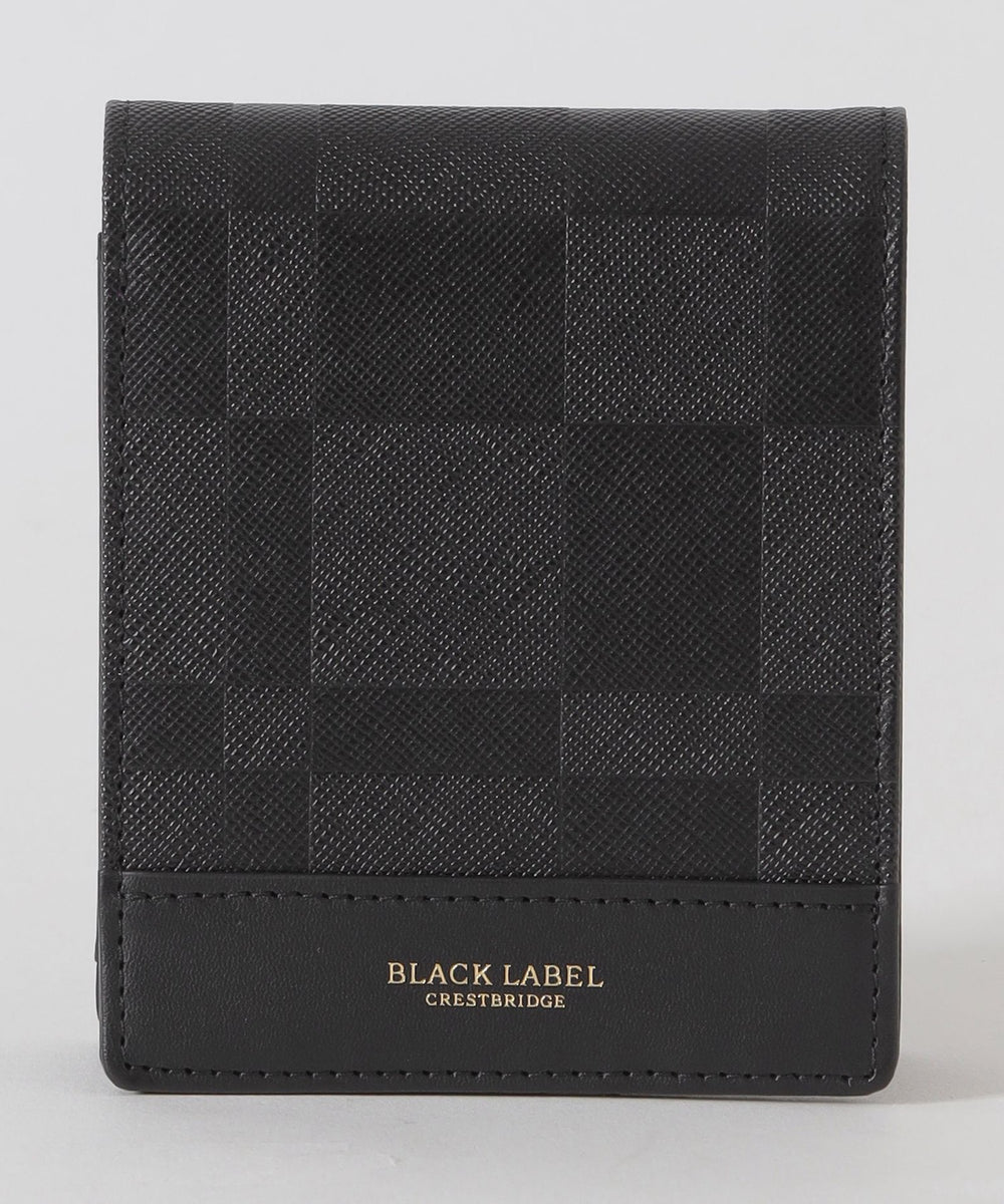 エンボスチェック2つ折りウォレット（ウォレット/ケース）｜BLACK