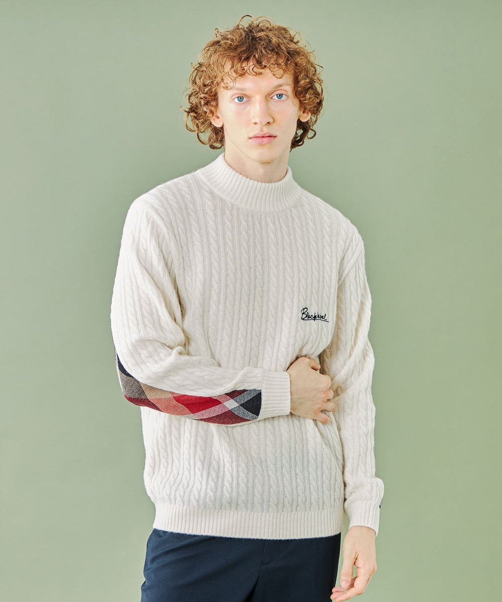 WEB・一部店舗限定】ハーフモックケーブルニット（WEB限定）｜BLACK